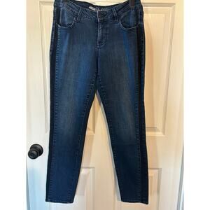 Old Navy Rockstar Skinny Jeans - Size 12 - Dark Wash with Black Side Stripe
